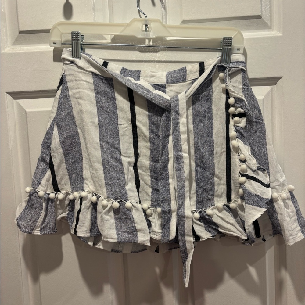 Selfie Leslie Striped Wrap Skirt